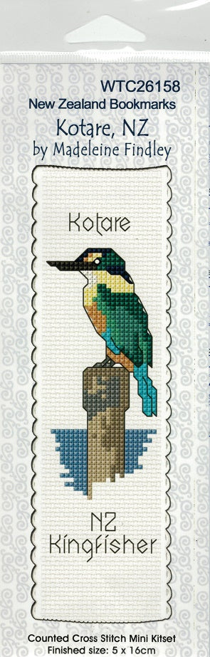 CRAFT CO Cross-stitch Bookmark Kit WTC2615 Kotare Kingfisher