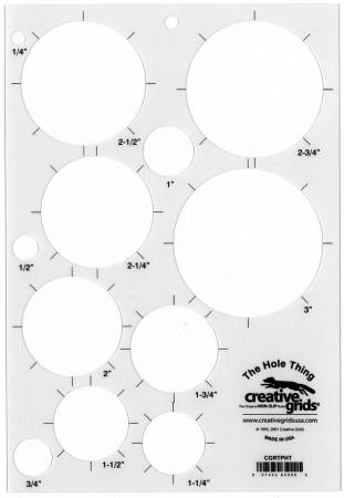 Creative Grids The Hole Thing Template Plastic Quilt Ruler # CGRTPHT