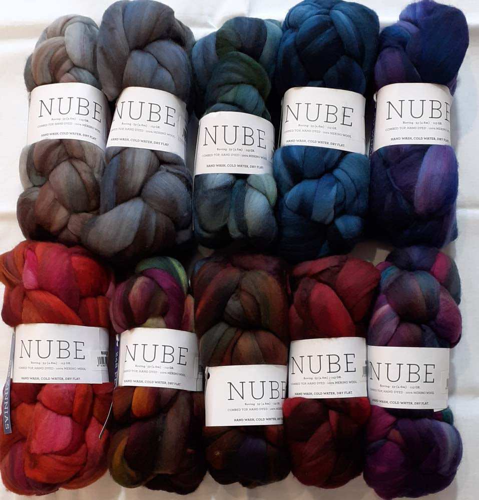 NUBE Hand Dyed Merino Roving