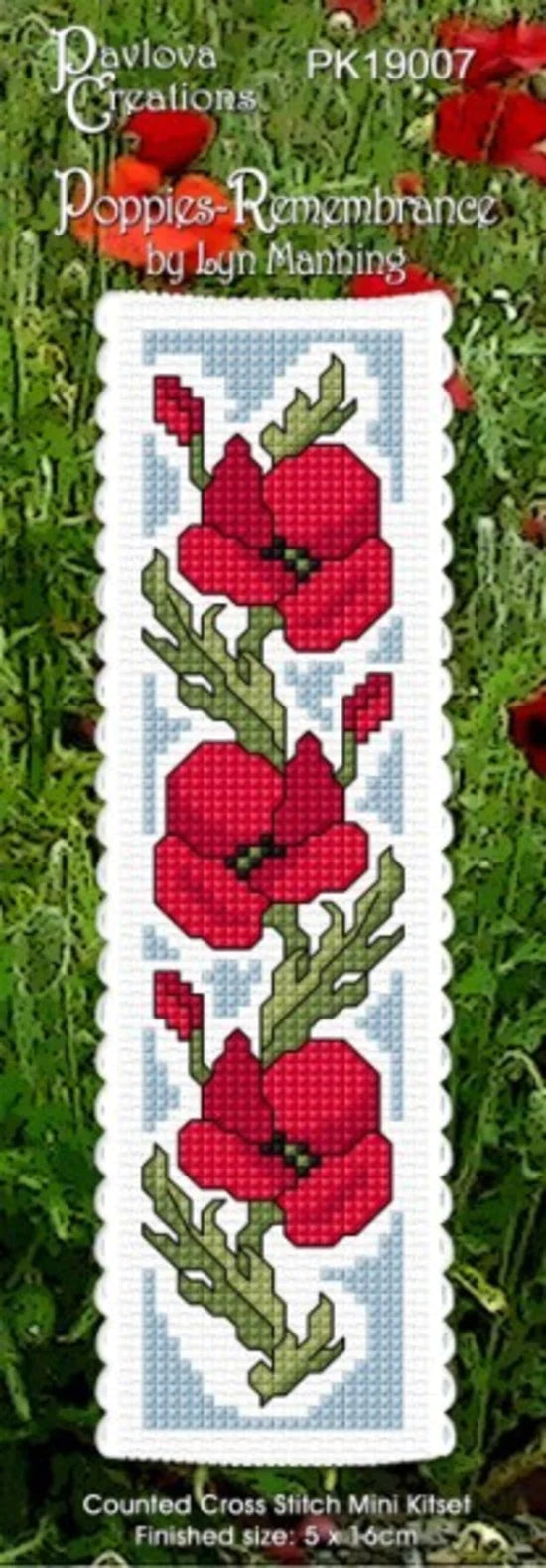 CRAFT CO Cross-stitch Bookmark Kit PK19007 Poppies Remembrance