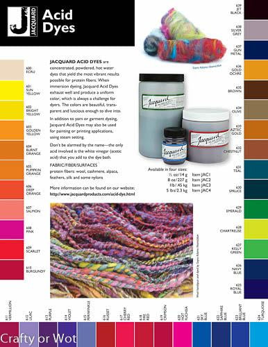 JACQUARD 1/2 oz Acid Dyes 40 colours