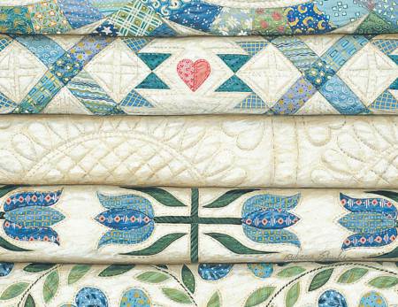 Note Cards Stacked Quilt Blue