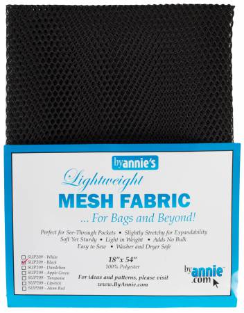 Lightweight Mesh Fabric Black 18x54in