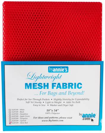 Lightweight Mesh Fabric Atomic Red 18x54in